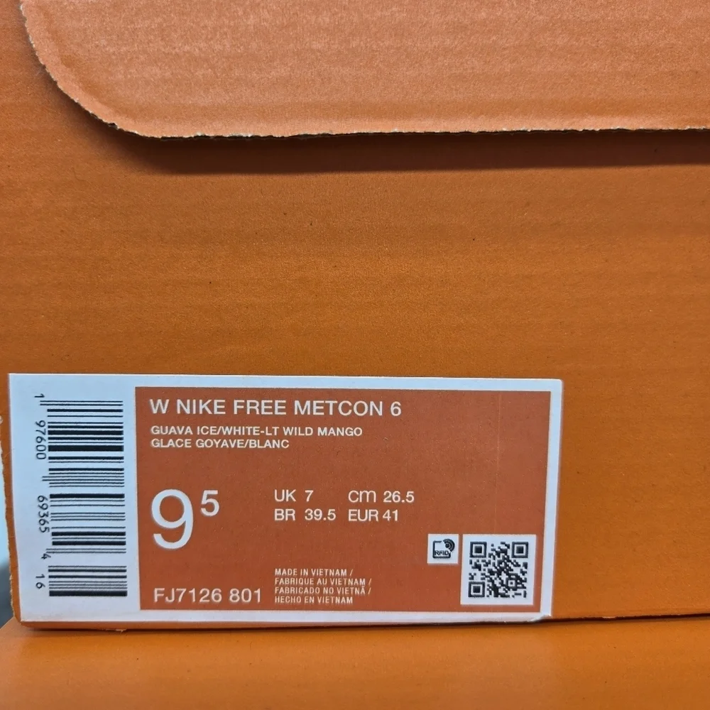 New Nike Free Metcon 6 Guava Ice Light Wild Mango Women's Workout Shoes Size 9.5